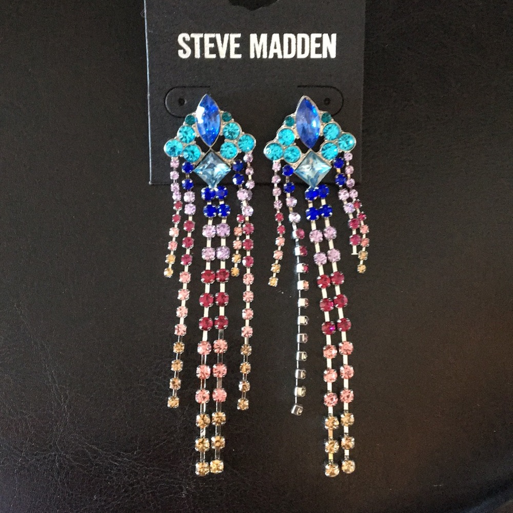 Steve Madden Multi Color Stud & Waterfall earrings
